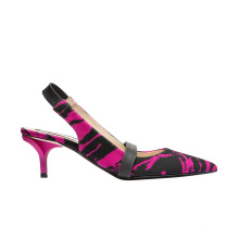 Sexy pointed toe slip-on low heels back-strap heel shoes kitten heel women's slingback sandal ladies formal shoes